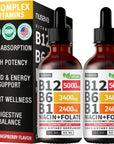 Vitamin B12 & B Complex Drops for Energy & Fatigue (2 Pack)
