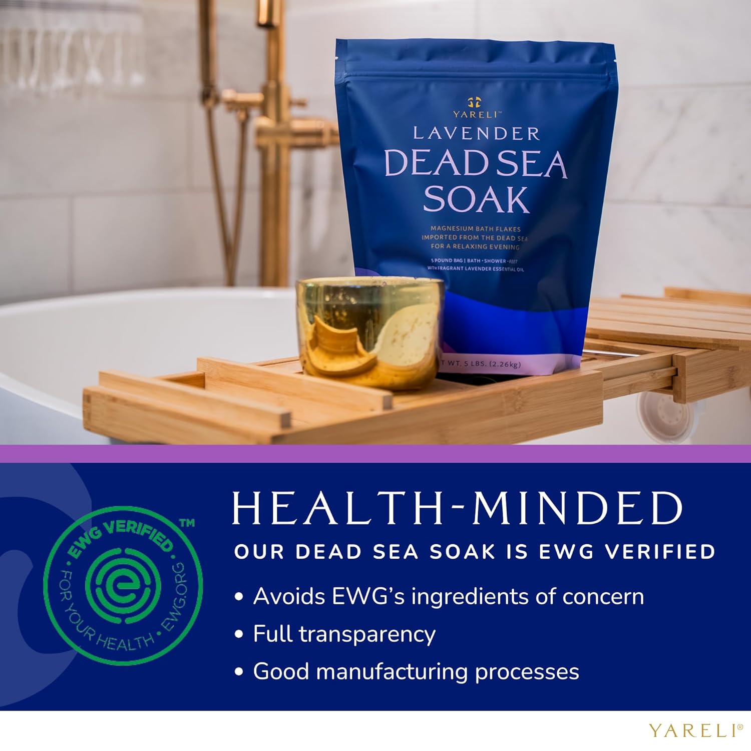 Lavender Magnesium Flakes – Dead Sea Bath & Foot Soak for Relaxation & Recovery (5 lbs)