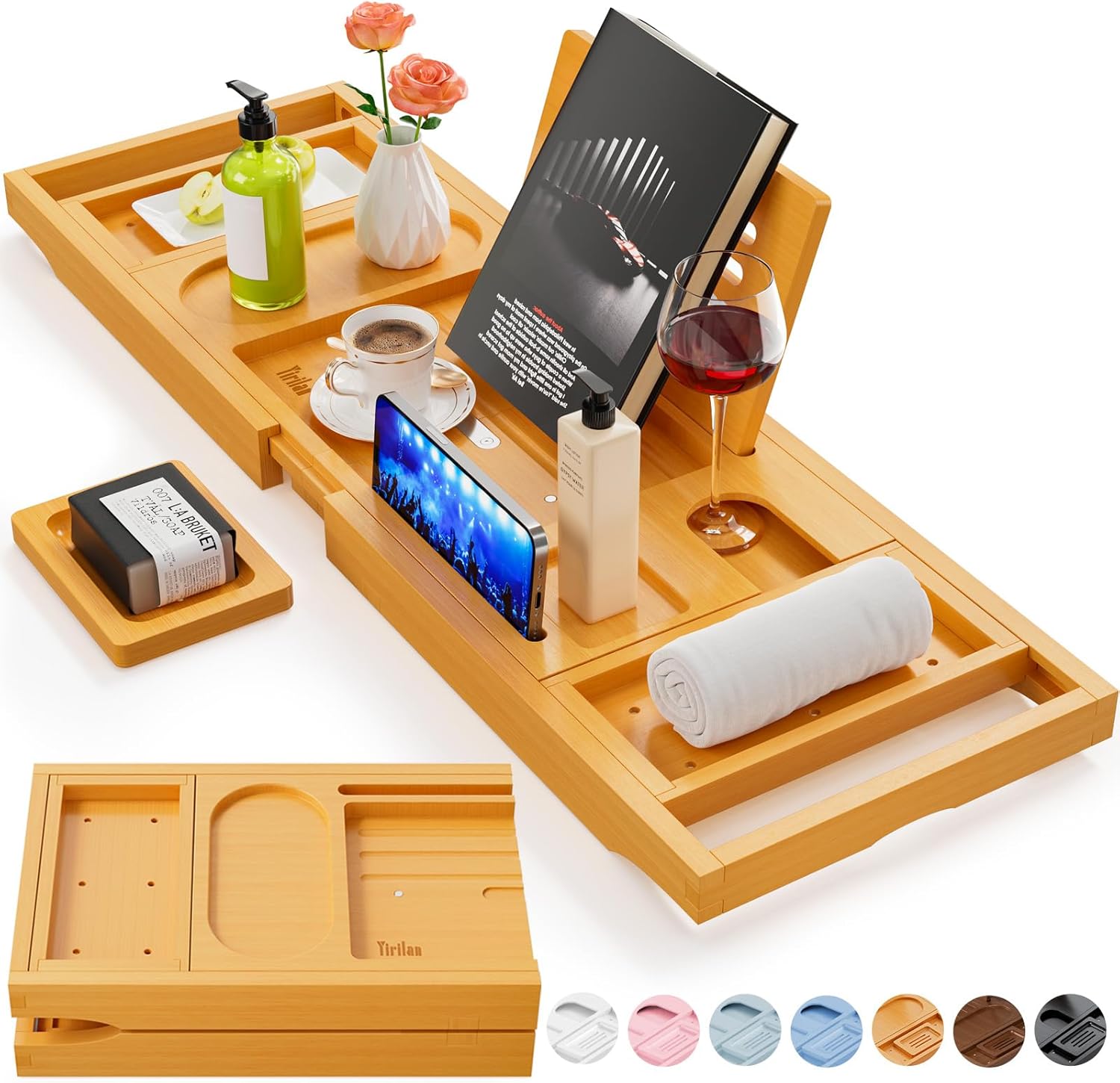 Luxury Bamboo Bathtub Caddy Tray