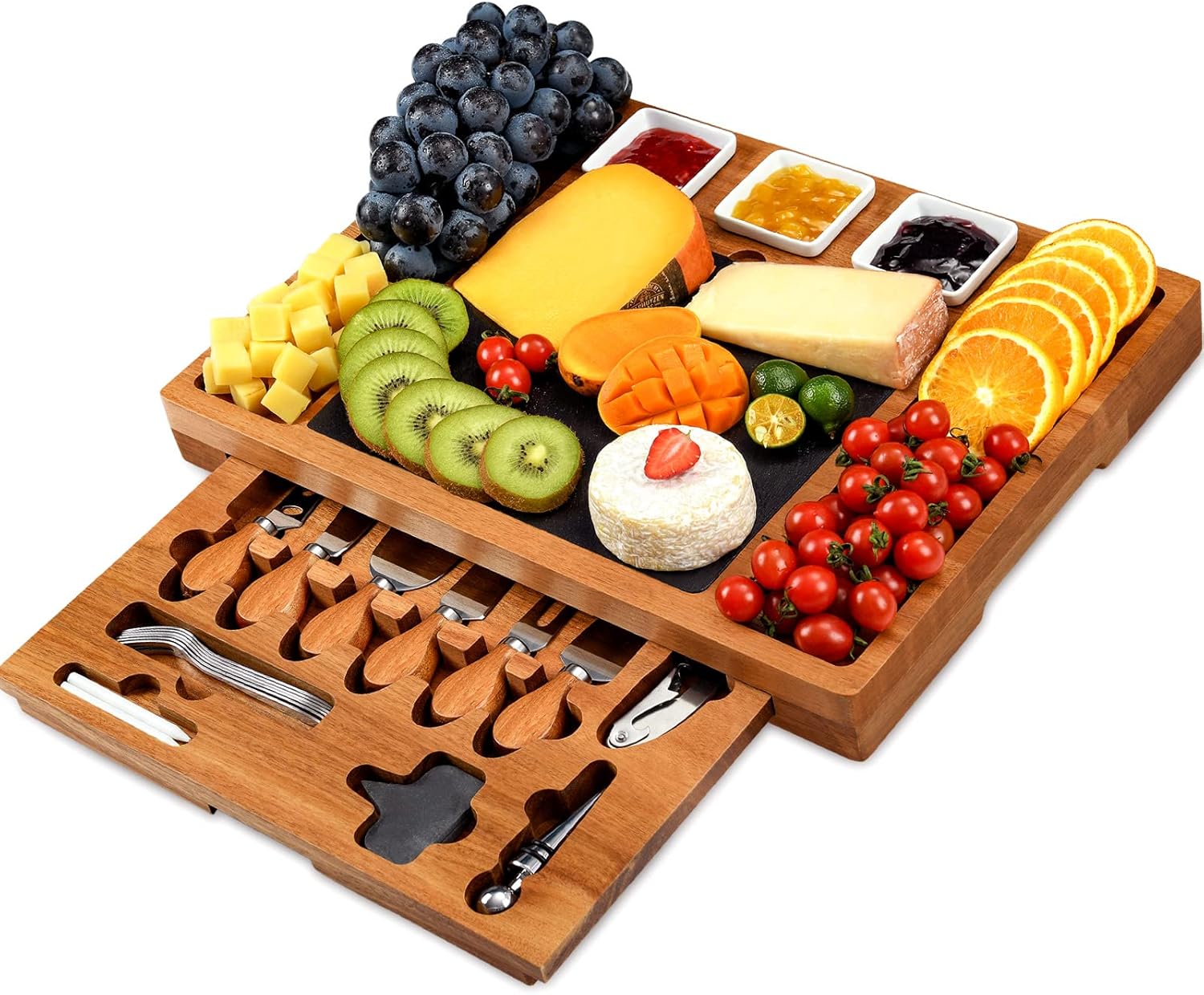 Charcuterie Cheese Board and Knife Set Charcuttery Platter and Serving 