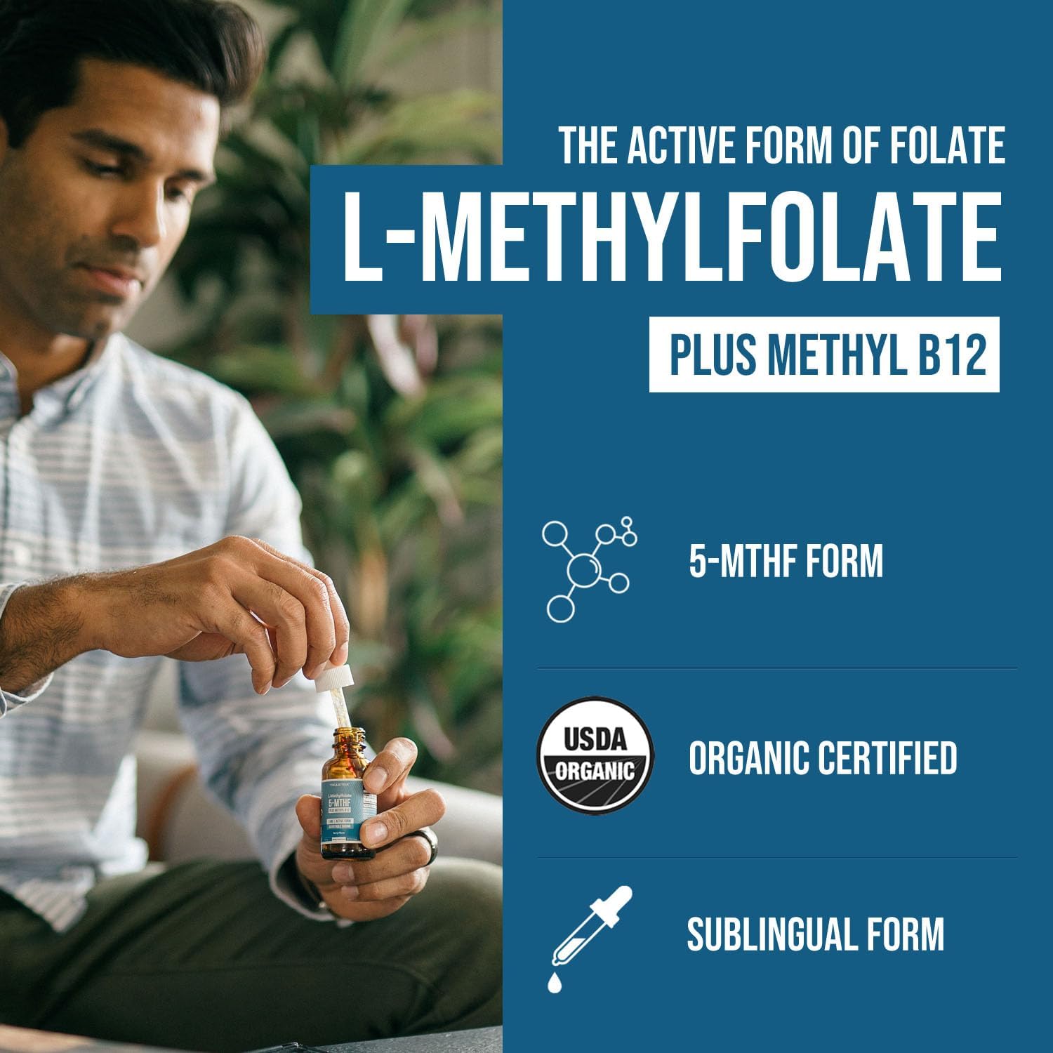 Organic Methyl Folate 1000 Mcg + Methyl B12 Cofactor 