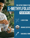 Organic Methyl Folate 1000 Mcg + Methyl B12 Cofactor 