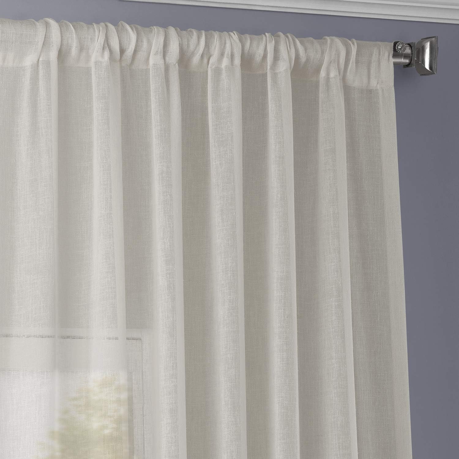 Linen Sheer Curtains 96 Inches Long Linen Curtain for Bedroom & Living Room 50W X 96L