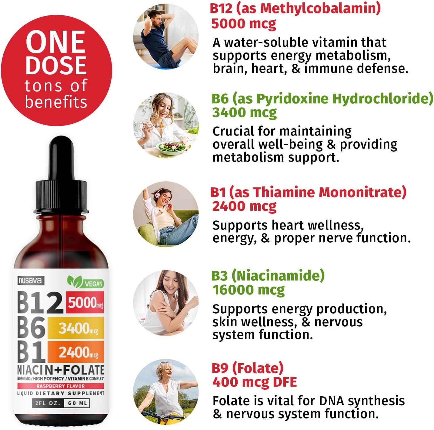 Vitamin B12 & B Complex Drops for Energy & Fatigue (2 Pack)