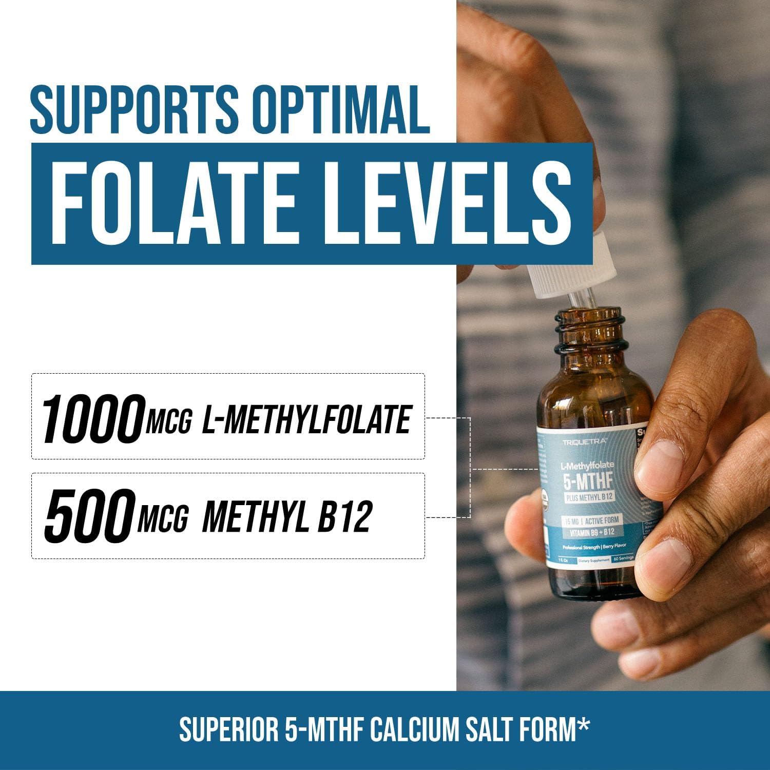 Organic Methyl Folate 1000 Mcg + Methyl B12 Cofactor 
