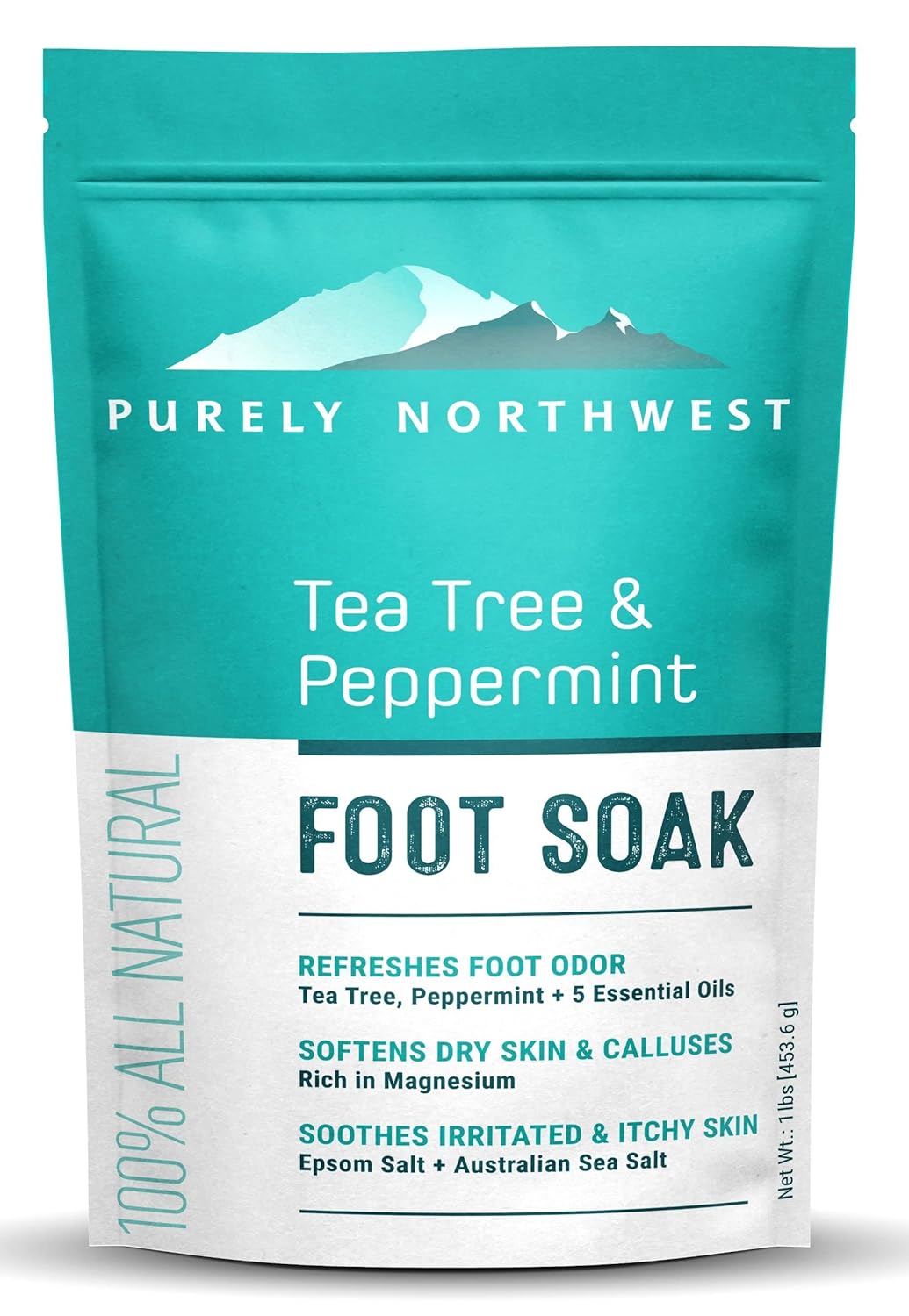 Tea Tree & Peppermint Foot Soak – Natural Epsom Salt Remedy for Tired Feet & Odor Control (1 lb)
