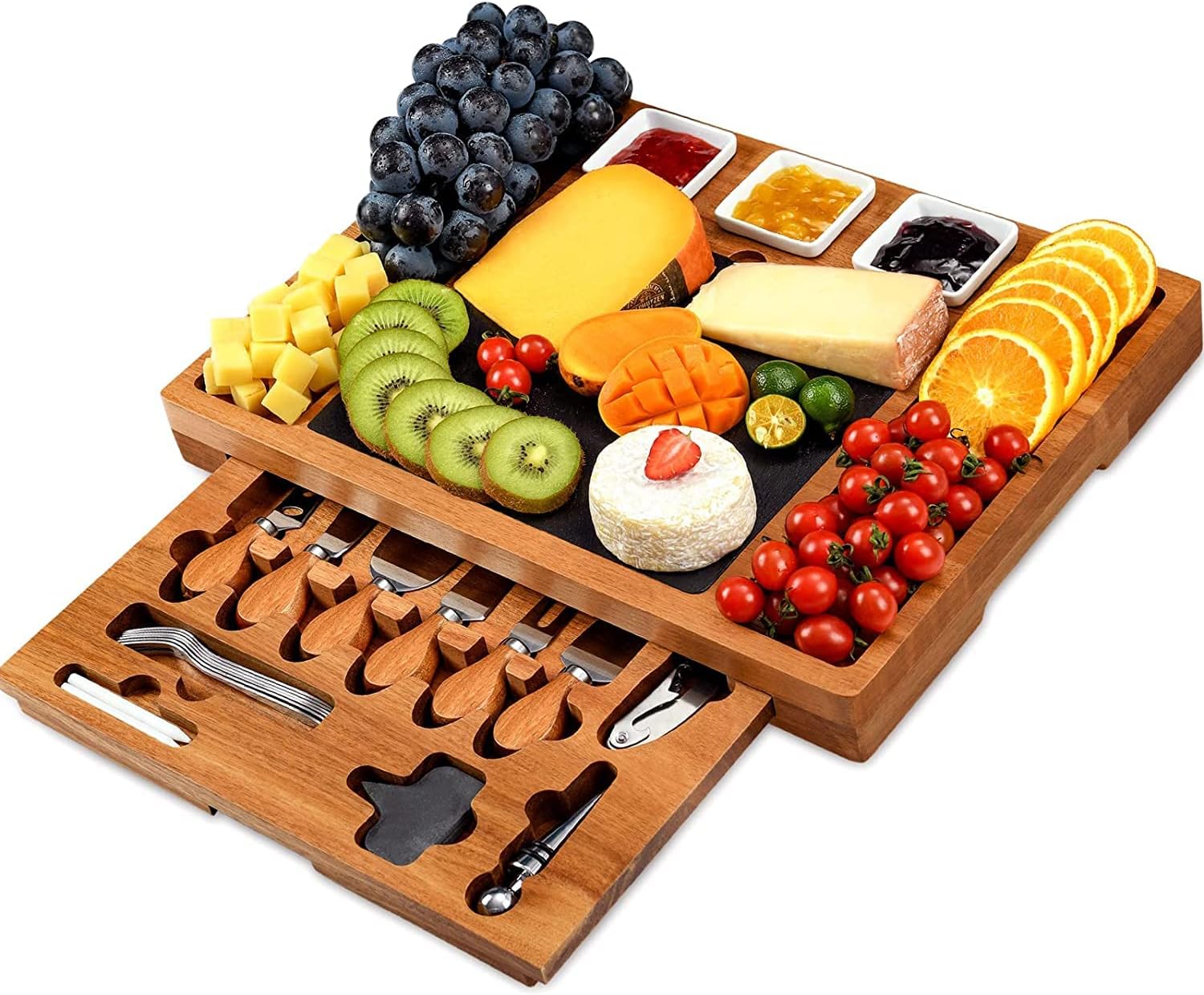 Charcuterie Cheese Board and Knife Set Charcuttery Platter and Serving 
