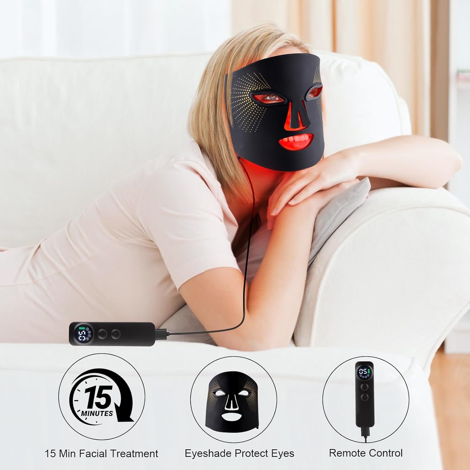 Red Light Therapy Mask for Wrinkle Remove &amp; anti Aging, Skin Care 