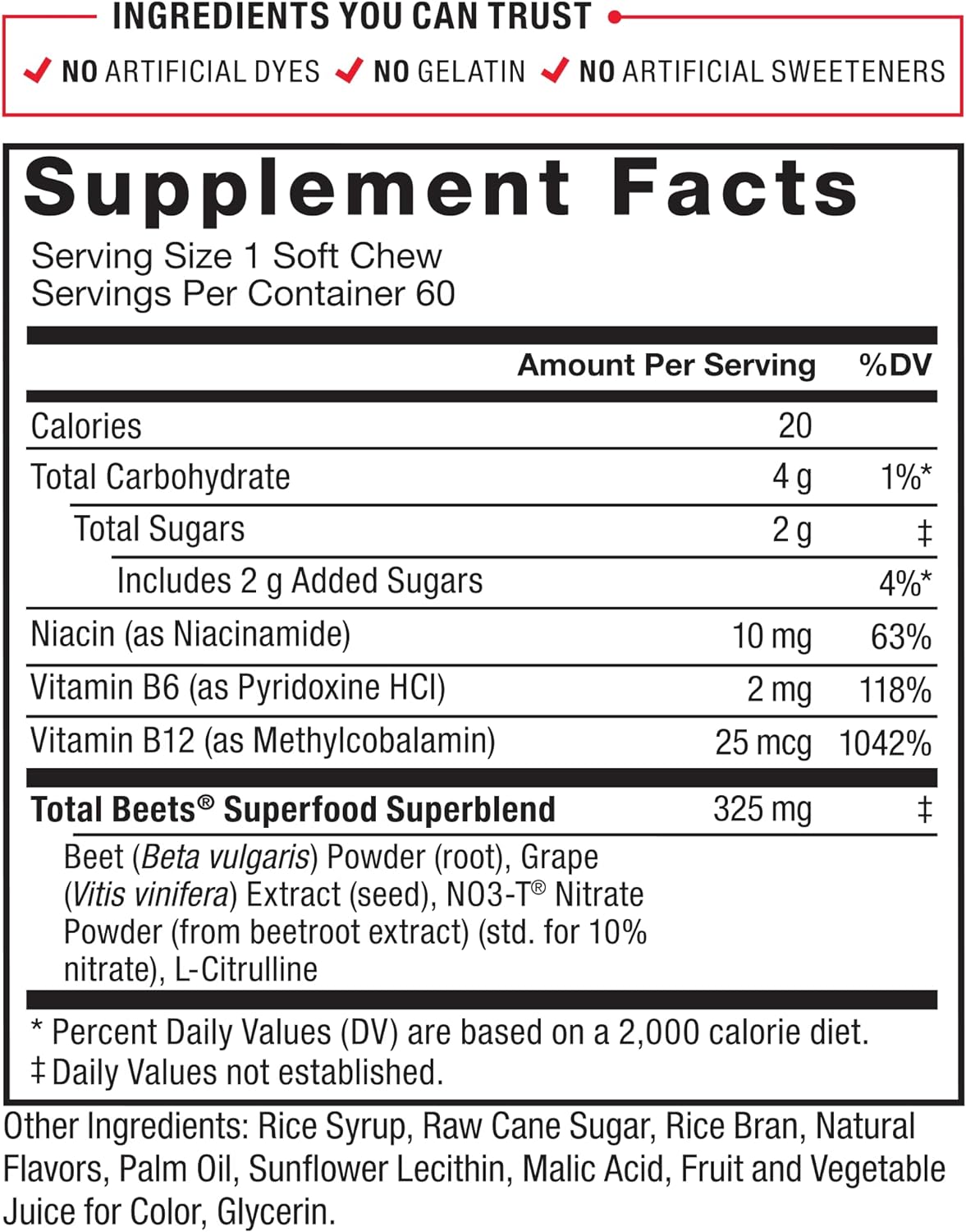 Total Beets Soft Chews, Antioxidants, Healthy Energy Supplement with Elite Ingredients