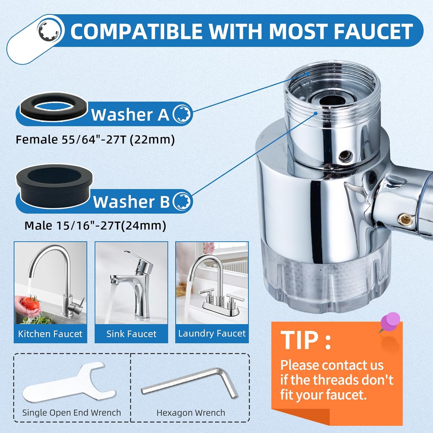 Rotating Sink Water Filter + Aerator