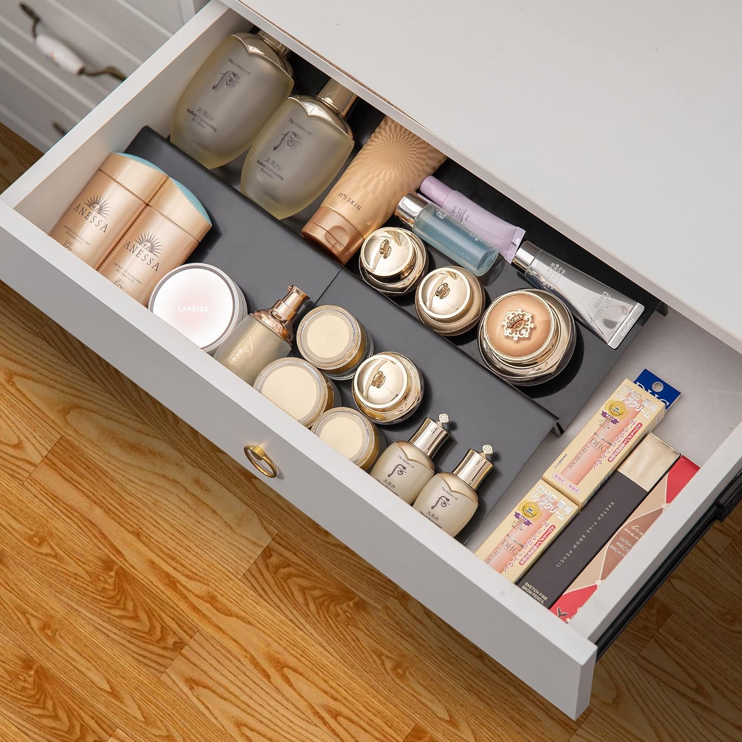 Expandable Spice Rack Drawer Organizer for Kitchen Cabinets 