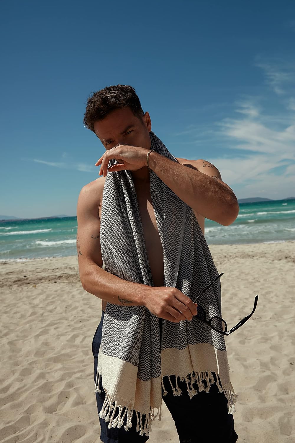 Vintage Series Turkish Beach Towel Oversized, Lightweight Cotton