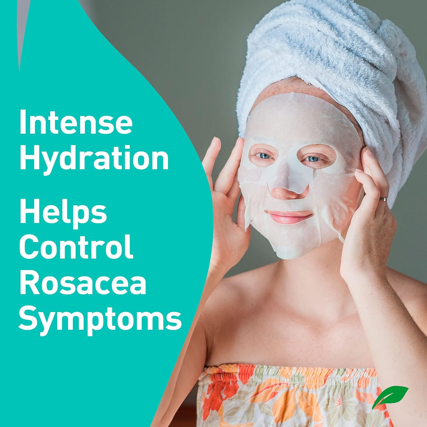 Rosacare Soothing Sheet Face Mask with Hyaluronic Hydrogel for Rosacea Symptoms, 5 Masks