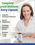 Thyroid Support Supplement with Iodine, B12, Zinc, Selenium & Ashwagandha – Metabolism & Weight Balance (30 Day Supply)