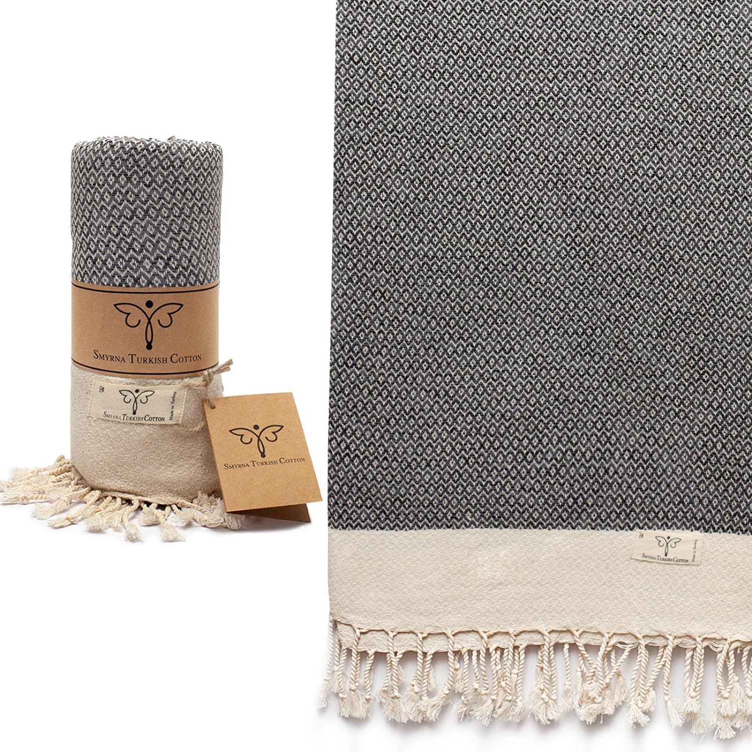 Vintage Series Turkish Beach Towel Oversized, Lightweight Cotton
