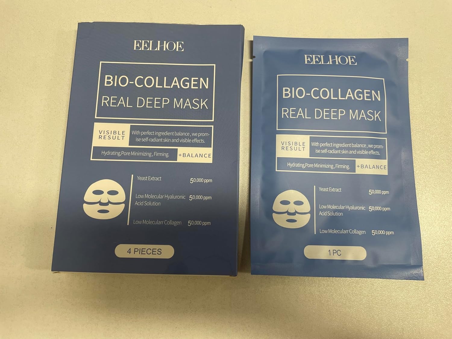 Bio-Collagen Mask, anti Wrinkle Mask, Bio-Collagen Deep Mask, Skinquee Collagen Mask, Bio Collagen Face Mask ，Korean Deep Hydrating and Firming Overnight Hydrogel Mask(4Pcs/Box)