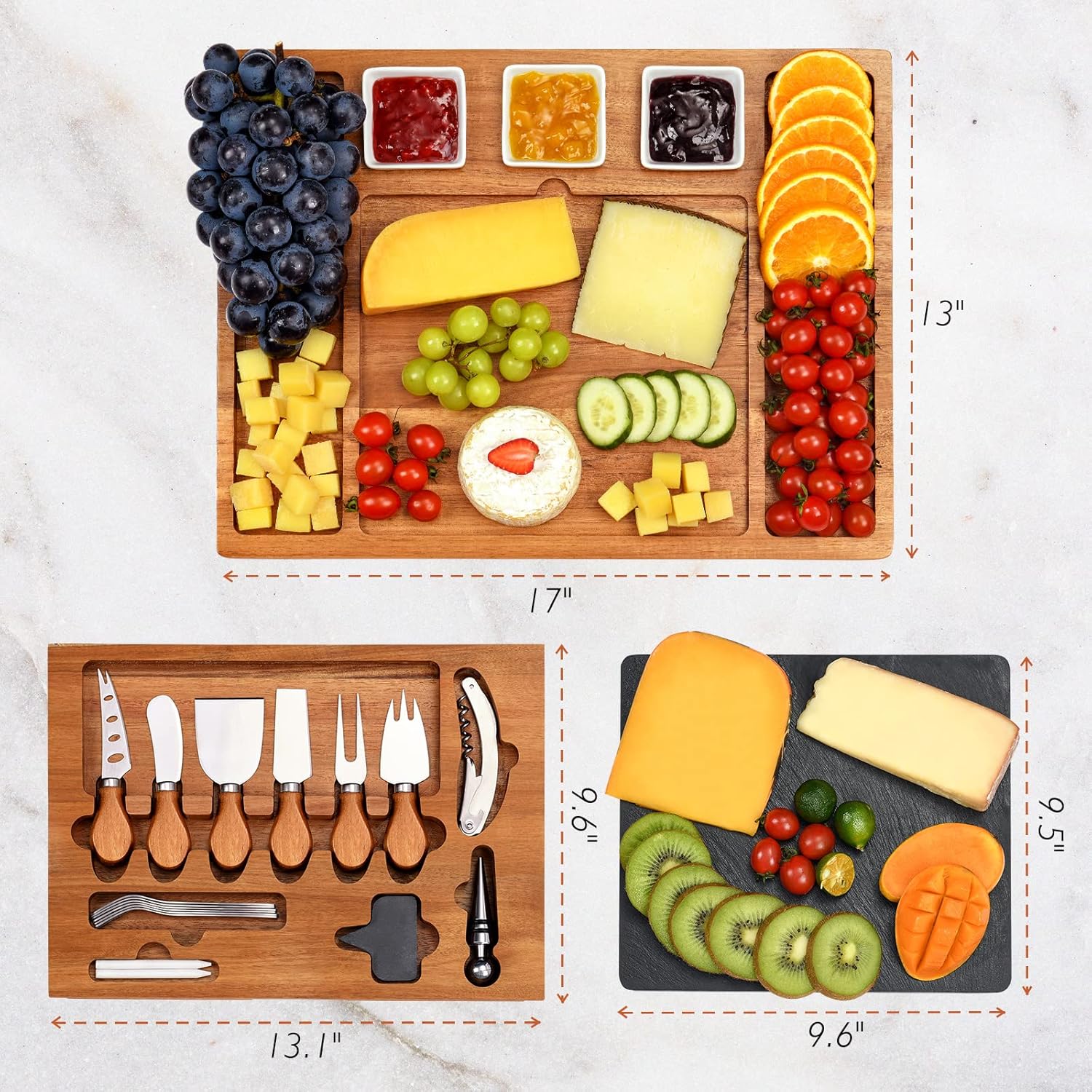 Charcuterie Cheese Board and Knife Set Charcuttery Platter and Serving 