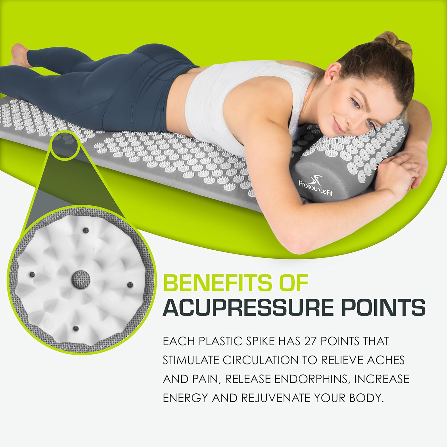 Natural Acupressure Mat & Pillow Set – Full-Body Pain Relief & Relaxation Therapy