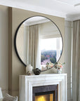 42 Inch Large round Mirror, Black Circle Mirror, Oversized round Bathroom Mirror