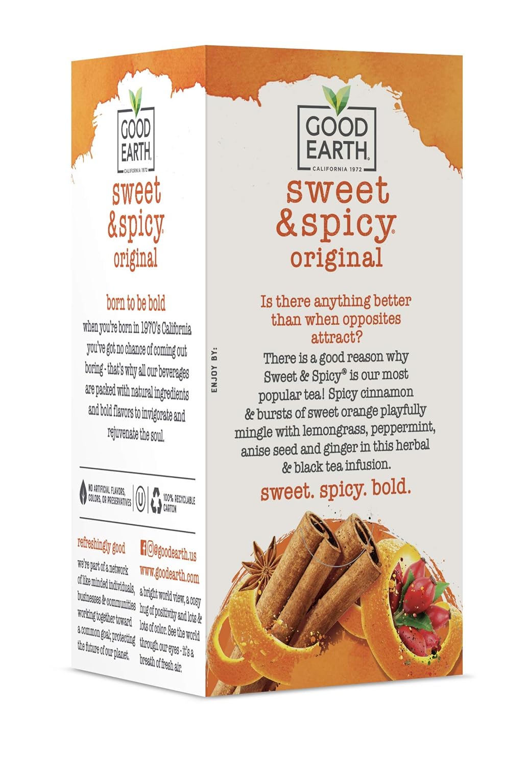 Good Earth Herbal & Black Tea, Sweet & Spicy
