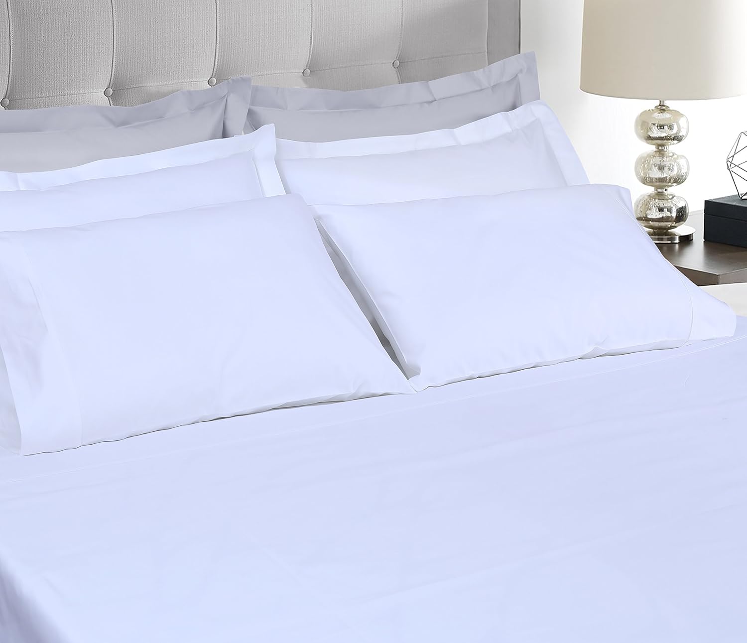 Luxury King Size Pillow Cases 2 Piece Set | 800 Thread Count Sateen Weave | 100% Cotton Pillow Covers 
