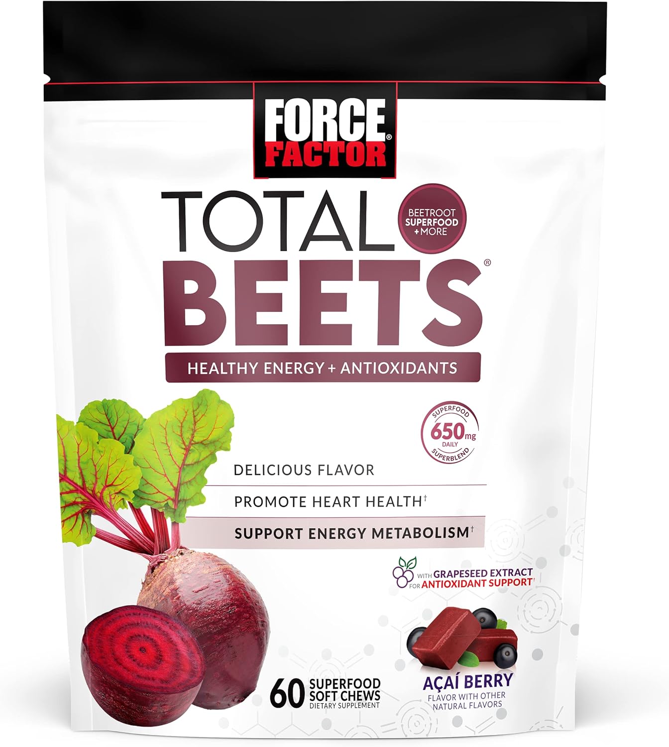 Total Beets Soft Chews, Antioxidants, Healthy Energy Supplement with Elite Ingredients