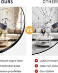 42 Inch Large round Mirror, Black Circle Mirror, Oversized round Bathroom Mirror