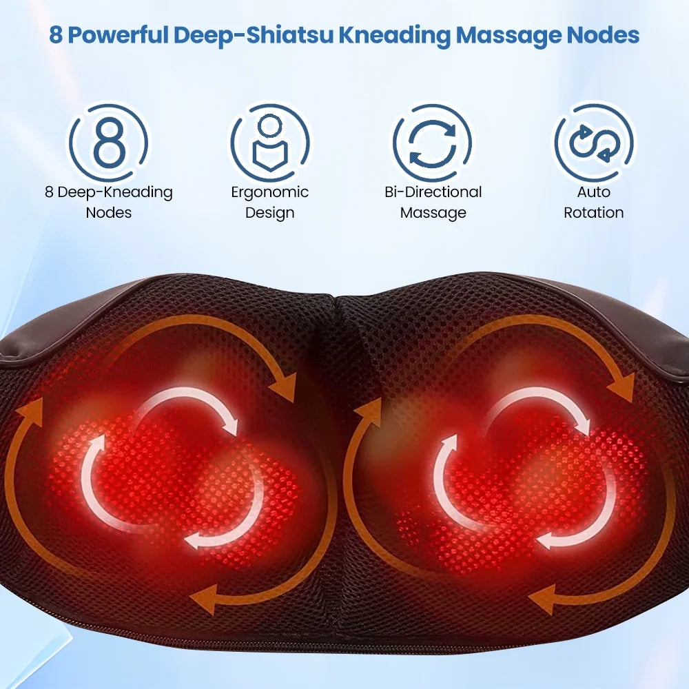 Neck Massager with Heat, Deep Tissue Pain-Relief Shoulder and Back Massager