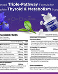 Thyroid Support Supplement for Women & Men – Professional T4, T3, T2 Triple-Pathway – Metabolism & Energy – with L-Tyrosine, Selenium, Ashwagandha & Guggul Extract – Standardized Herbs – 60 Capsules