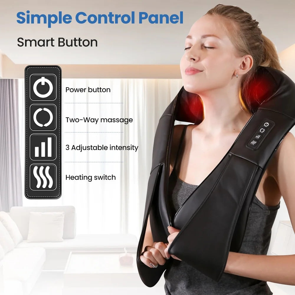 Neck Massager with Heat, Deep Tissue Pain-Relief Shoulder and Back Massager