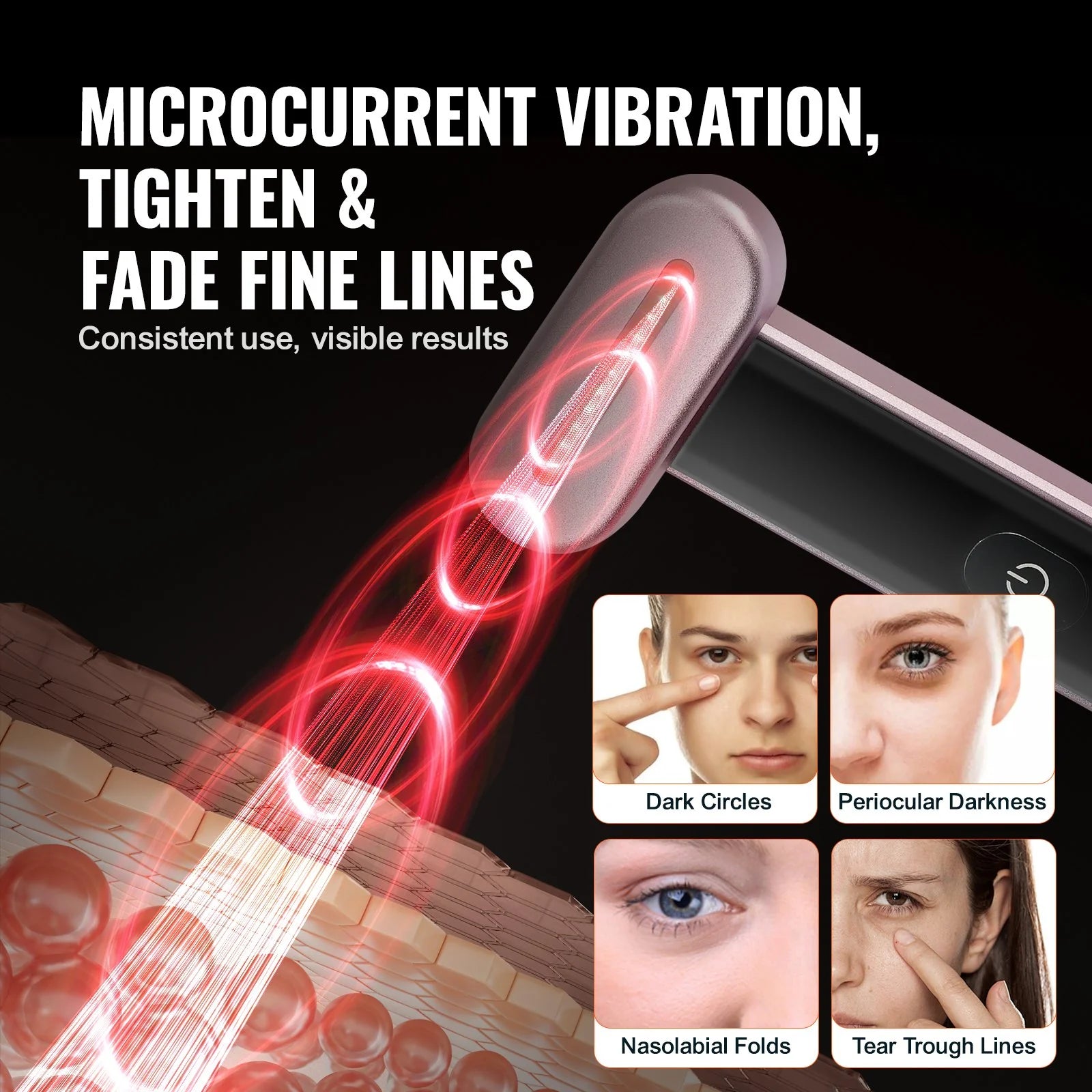 7-Color LED Facial Wand Red Light Therapy Device with Heatig Therapy| Microcurrent Vibrating 