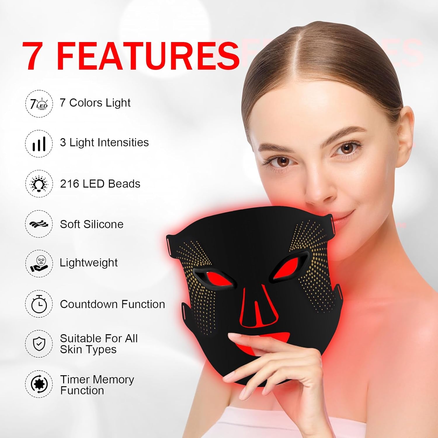 Red Light Therapy Mask for Wrinkle Remove &amp; anti Aging, Skin Care 