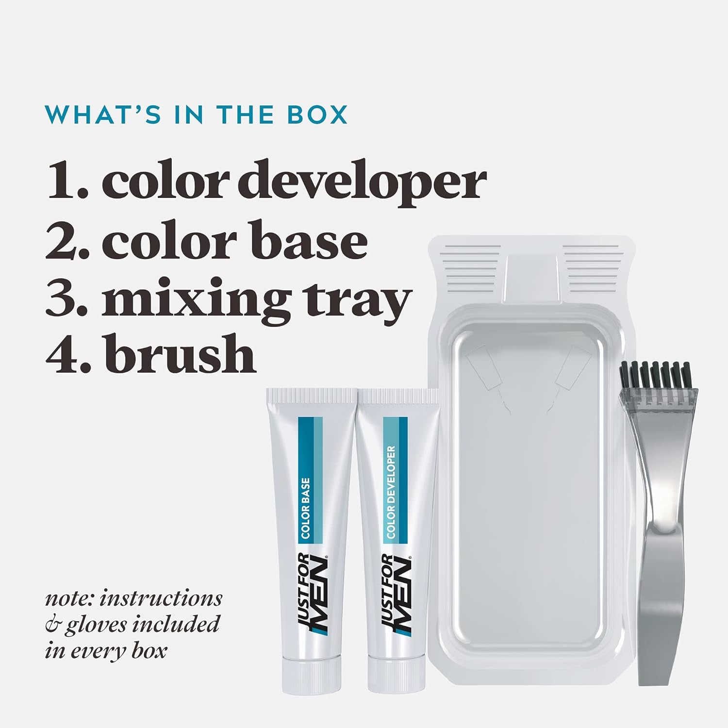 Hair Dye with Brush, with Keratin Biotin
