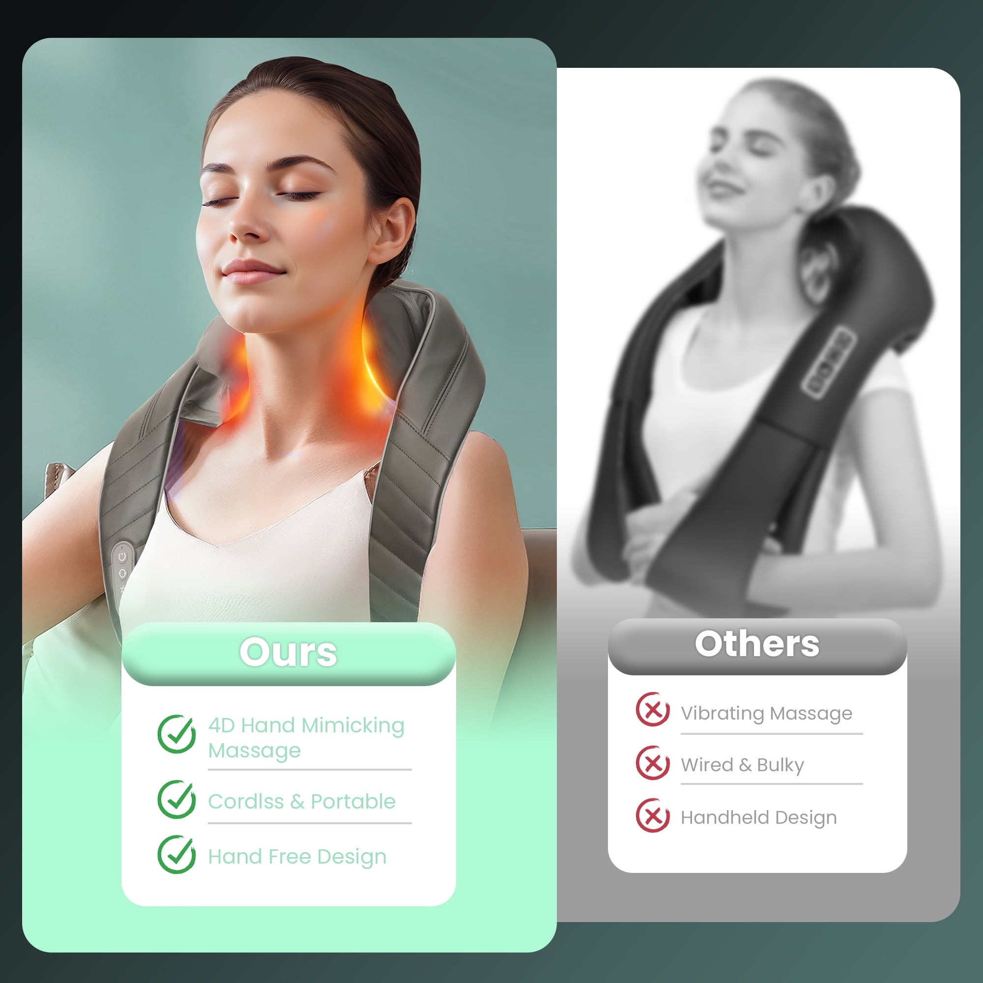 Shiatsu Neck Back Massager with Heat,  Shoulder Neck Massager for Pain Relief Deep Tissue, Gifts