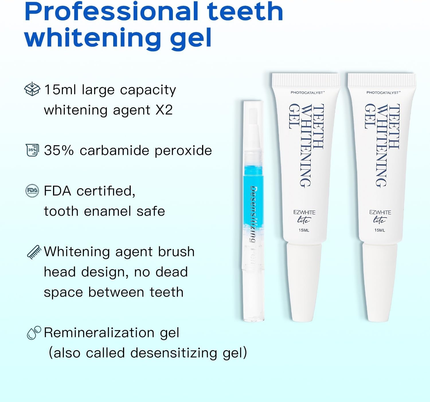Teeth Whitening Kit 16X LED Light Rechargeable,Teeth Whitener 