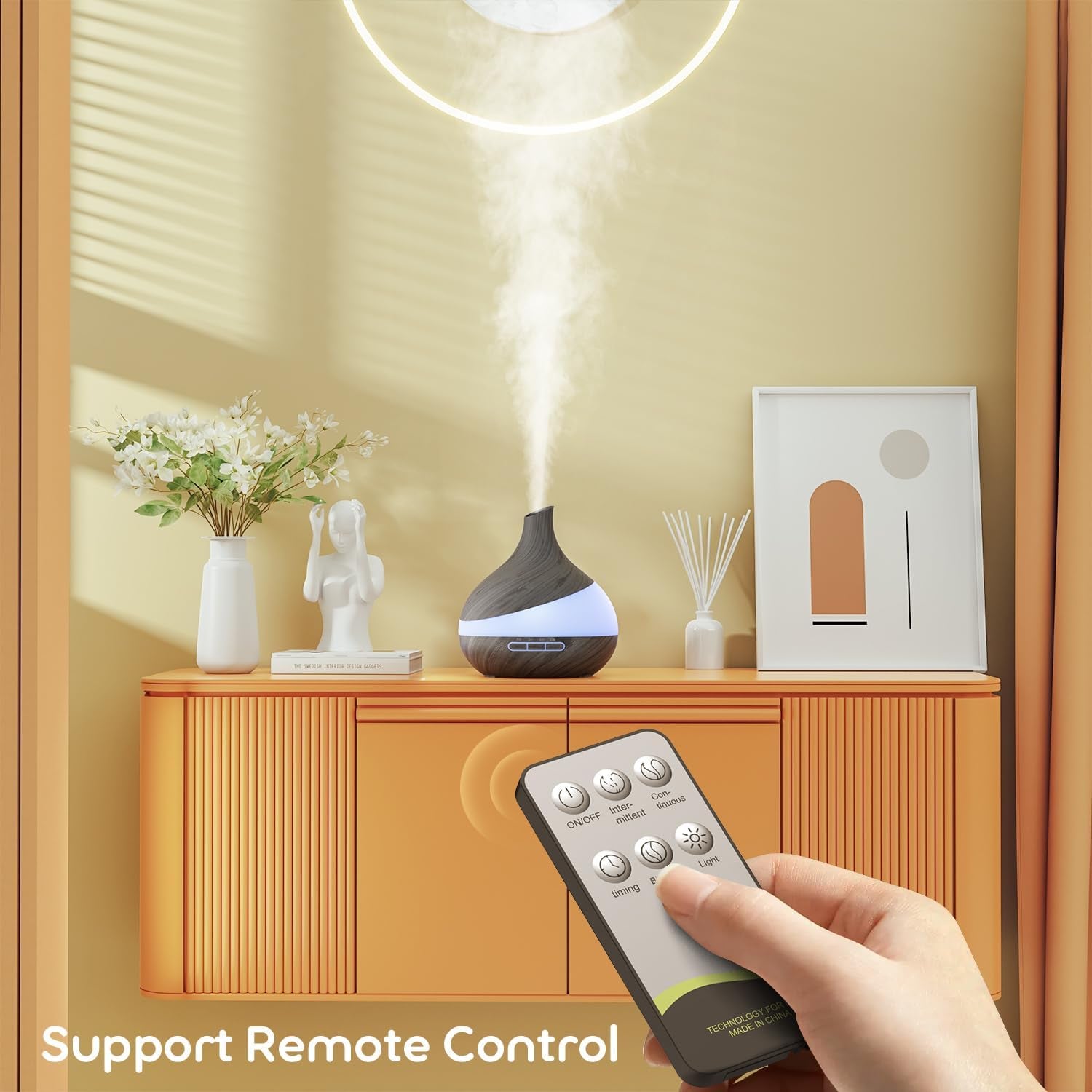 500ML Essential Oil Diffuser – Remote Control, Mist &amp; Light Therapy