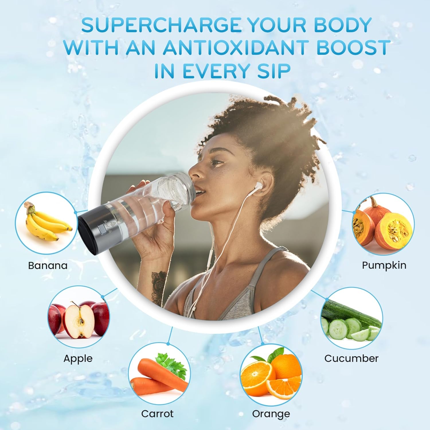 2025 Hydrogen Water Bottle W/Spe/Pem Technology – Borosilicate Glass &amp; Cleaning Brush for Travel, Portable Hydrogen Generator, 3-Min Quick Electrolysis, 1700 PPB Hydrogen-Rich Water for Daily Use
