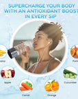 2025 Hydrogen Water Bottle W/Spe/Pem Technology – Borosilicate Glass & Cleaning Brush for Travel, Portable Hydrogen Generator, 3-Min Quick Electrolysis, 1700 PPB Hydrogen-Rich Water for Daily Use