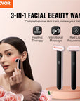 7-Color LED Facial Wand Red Light Therapy Device with Heatig Therapy| Microcurrent Vibrating 