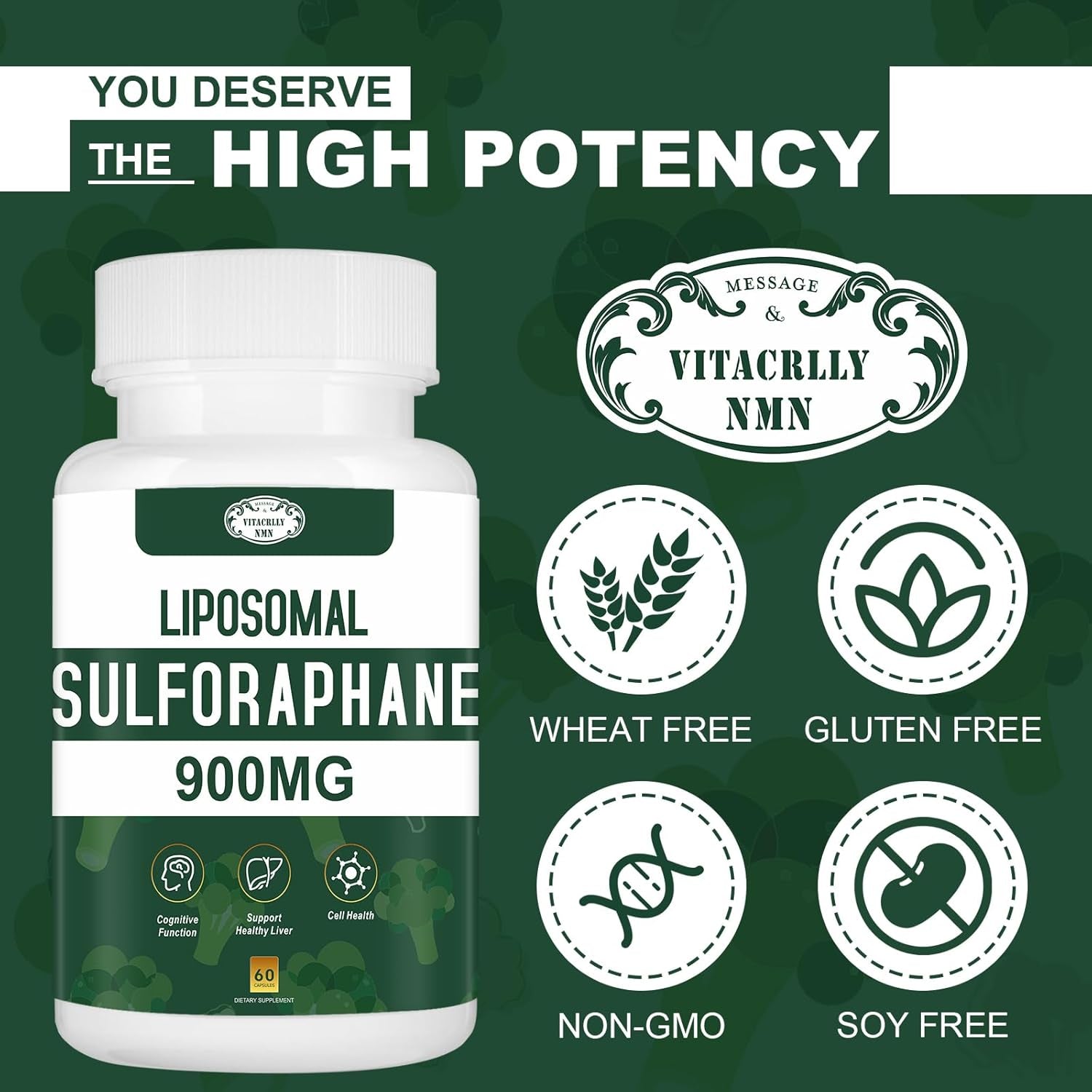 900MG Liposomal Sulforaphane Supplement