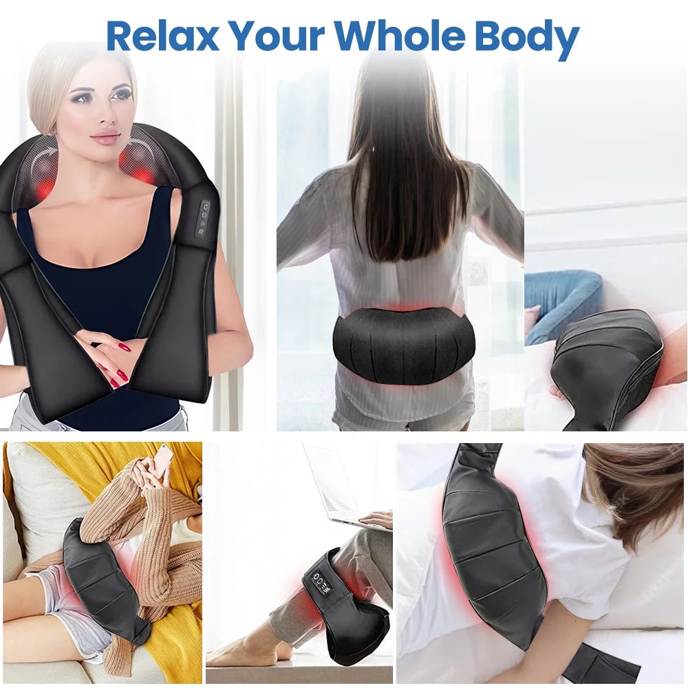 Neck Massager with Heat, Deep Tissue Pain-Relief Shoulder and Back Massager