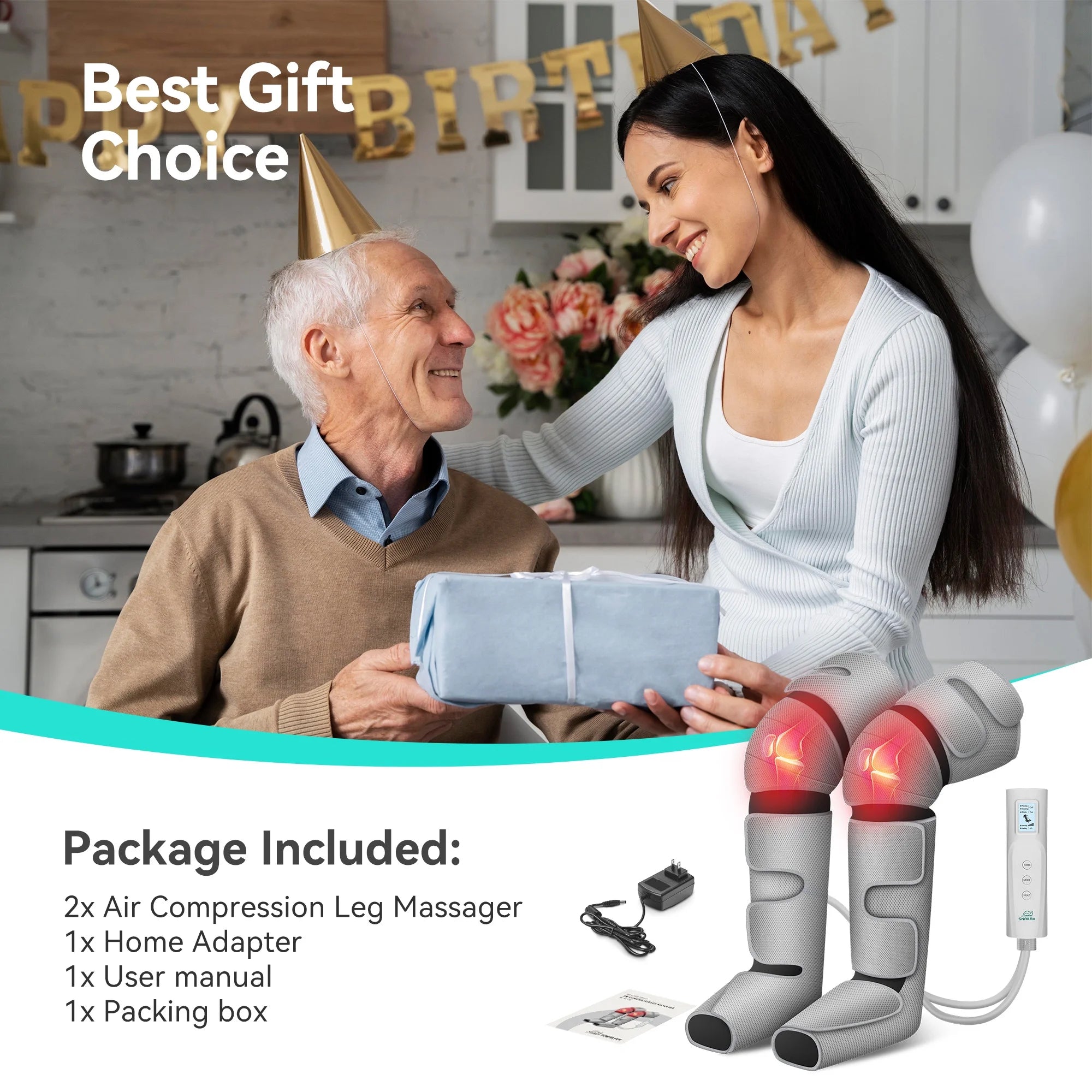 Leg Massager with Air Compression, Calf Foot Massager for Circulation &amp; Pain Relief, Gifts
