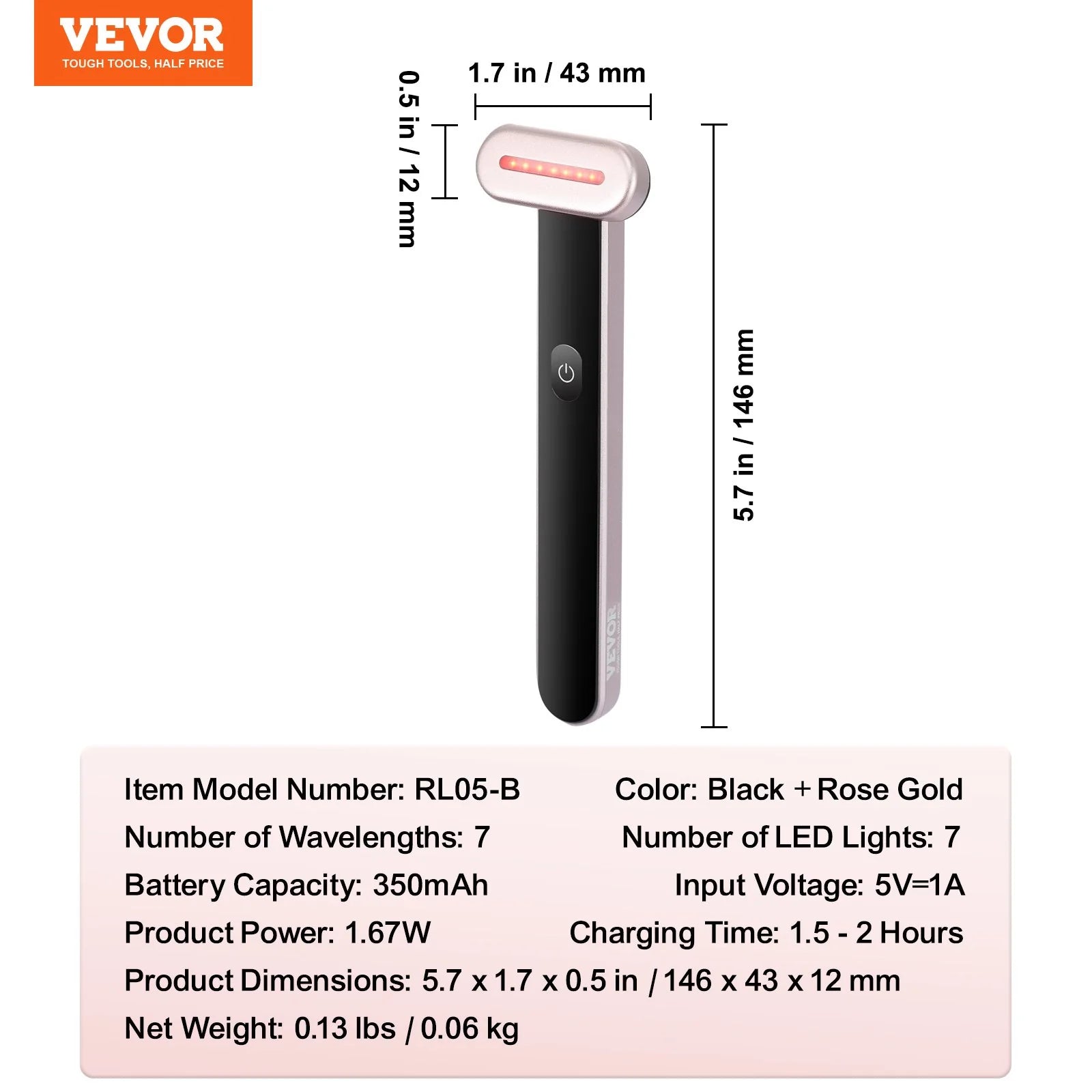 7-Color LED Facial Wand Red Light Therapy Device with Heatig Therapy| Microcurrent Vibrating 