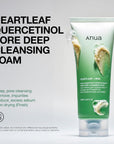 Heartleaf Quercetinol Pore Deep Cleansing Foam, Facial Cleanser, for Double Cleansing, BHA, Hyaluronic Acid, Glycerin, Face Wash, Blackhead Remover, Korean Skincare (150Ml/5.07 Fl.Oz.)